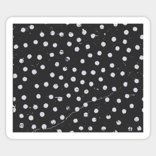 Grunge polka dots pattern design (black and white) Sticker